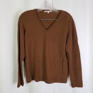 The Cashmere Project Brown 100% Cashmere V-Neck Sweater Womens XL Pullover